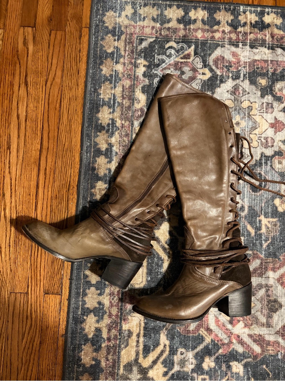 Freebird by Steven Brown Lace-Up Mid-Calf Heeled Boots
